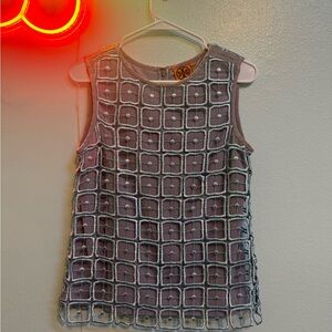 Tory Burch Sleeveless  Grid Tank